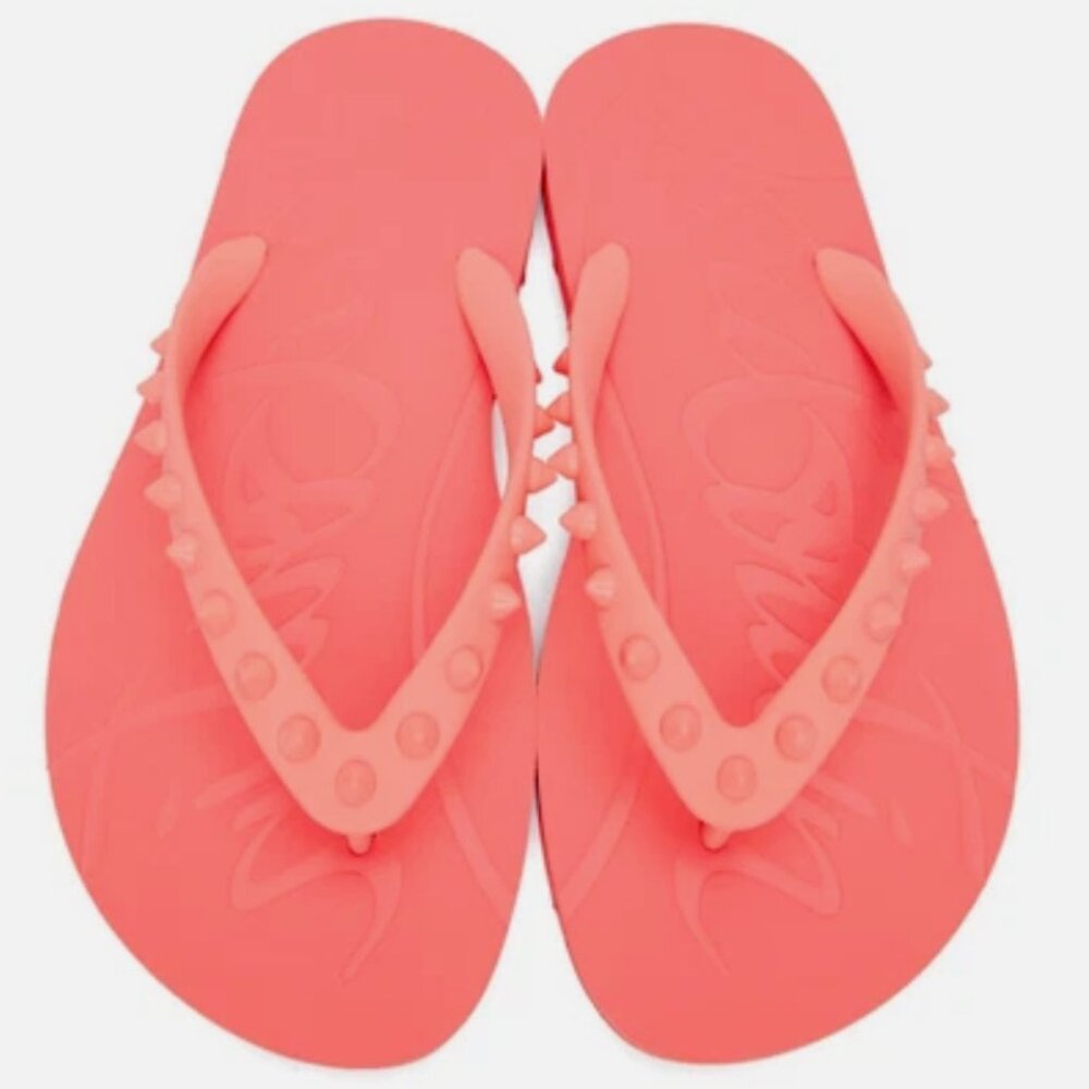 Christian Louboutin Women Donna Loubi Flip Flops Sandals - Rose Pink, Sz 34, NIB